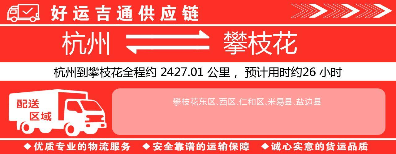 杭州到攀枝花物流专线-杭州至攀枝花货运公司