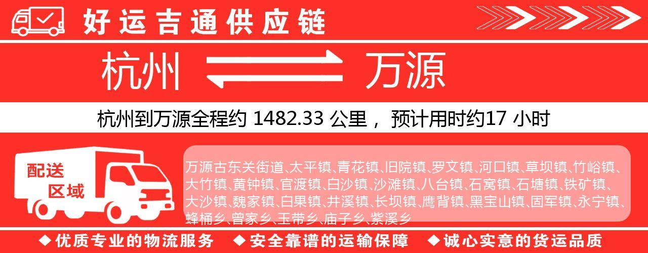 杭州到万源物流专线-杭州至万源货运公司